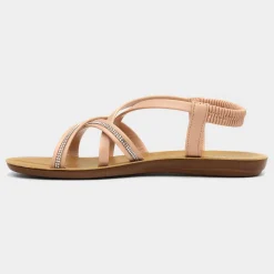 Sara Womens Nude Diamante Strappy Sandal*Lilley Outlet