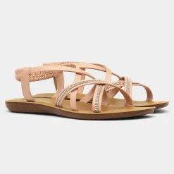 Sara Womens Nude Diamante Strappy Sandal*Lilley Outlet