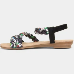 Selena Womens Black Strappy Ribbon Sandal*Lilley Hot