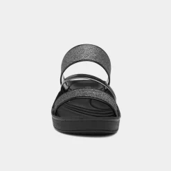 Sian Womens Black Glitter Strappy Sandal*Lilley Sale