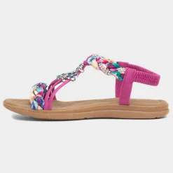 Simone Womens Fuchsia Ribbon Twist Sandal*Lilley Hot