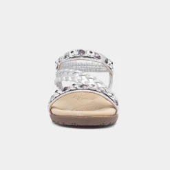 Skylar Womens Silver Gem Sandal*Lilley New