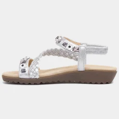 Skylar Womens Silver Gem Sandal*Lilley New