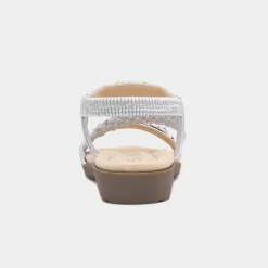 Skylar Womens Silver Gem Sandal*Lilley New