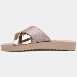 Sonia Womens Rose Gold Mule Sandal*Lilley Online