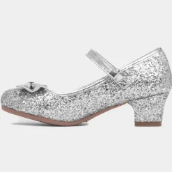 Lacey Girl's Silver Glitter Heel*Lilley Sparkle Hot