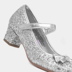 Lacey Girl's Silver Glitter Heel*Lilley Sparkle Hot