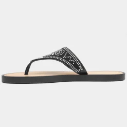 Star Womens Black Diamante Toe Post Sandal*Lilley Sale