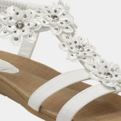 Stella Womens Flower Crochet Sandal*Lilley Outlet
