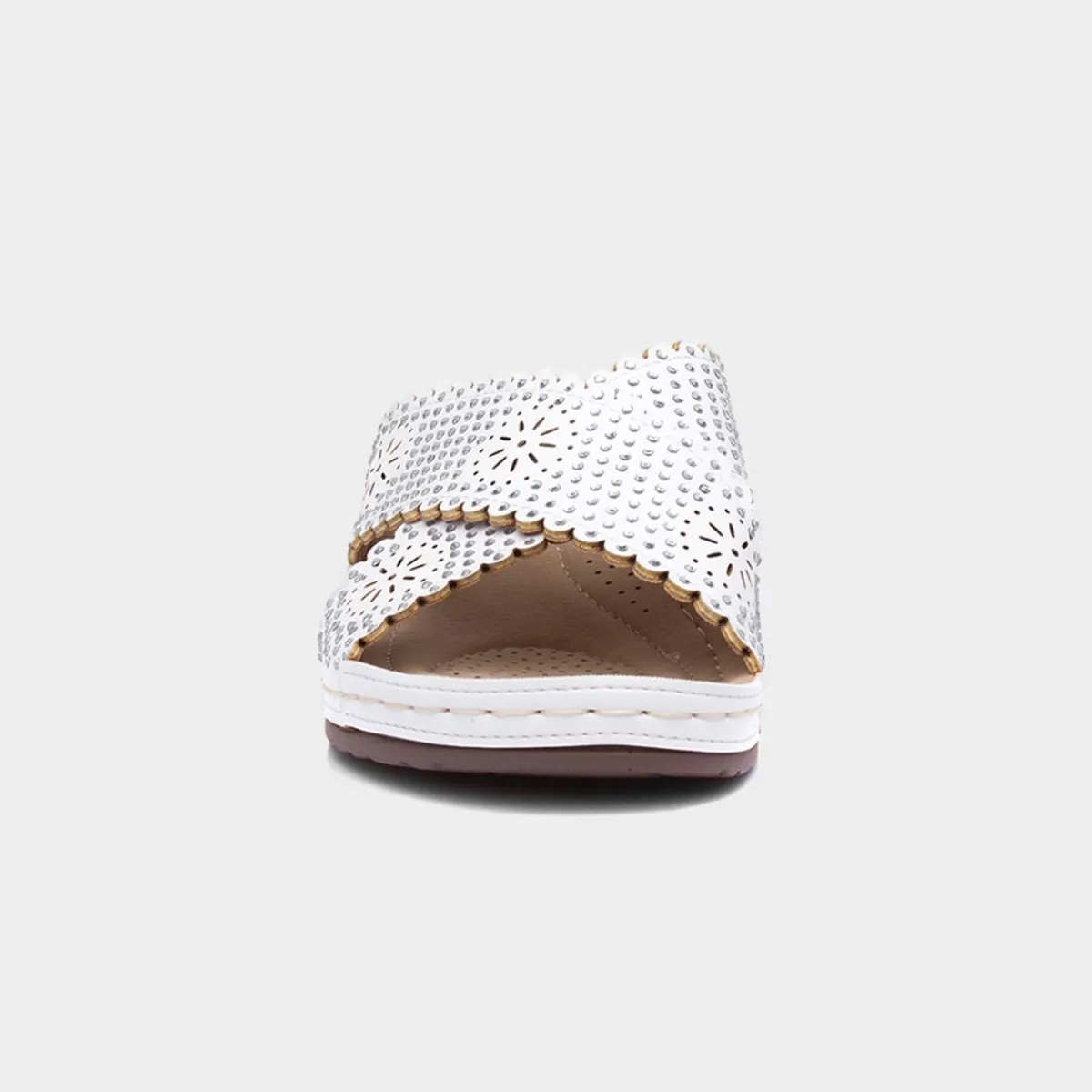 Sybil Womens White Slip On Wedge Sandal*Lilley Sale
