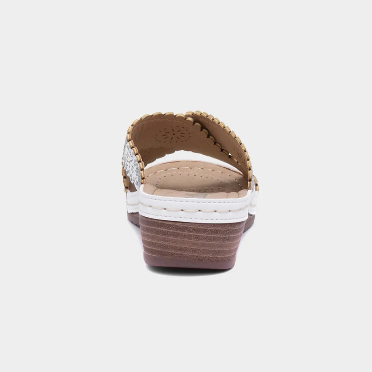 Sybil Womens White Slip On Wedge Sandal*Lilley Sale