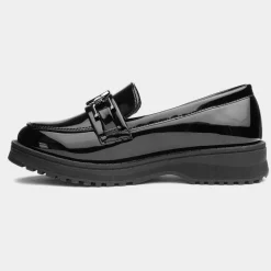Una Girls Black Patent Loafer*Lilley Fashion