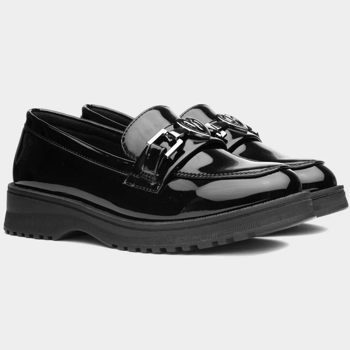 Una Girls Black Patent Loafer*Lilley Fashion