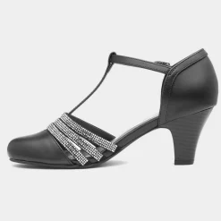 Veda Womens Black Diamante Heel*Lilley Sale