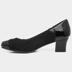 Vera Womens Black Block Heel Court Shoe*Lilley Hot