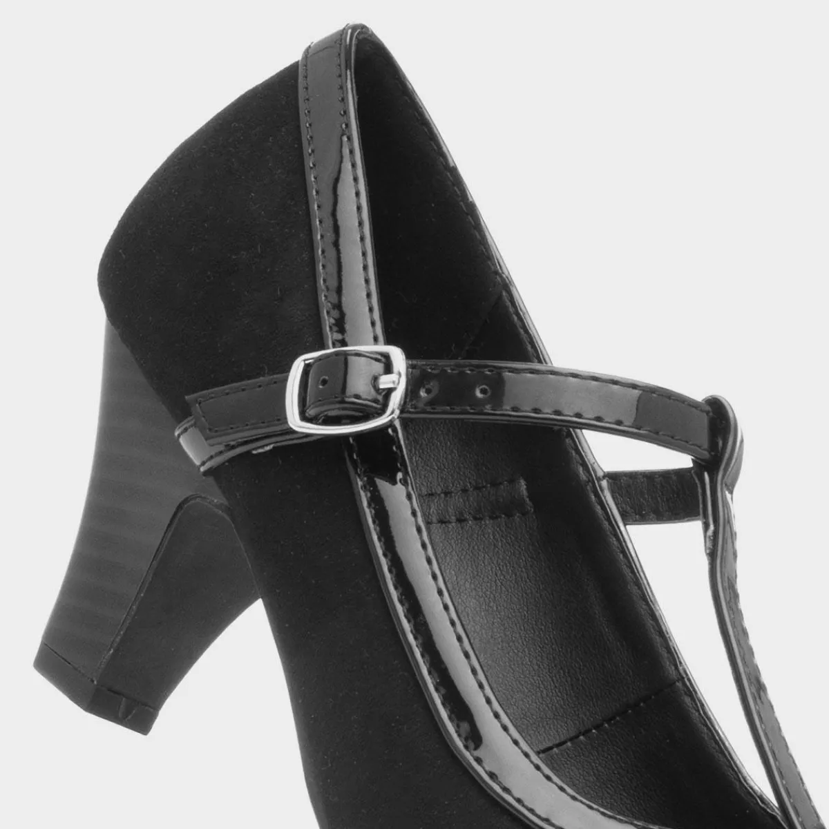 Vicky Womens Black Faux Suede Court Shoe*Lilley Clearance