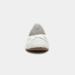 Womens White Bow Knitted Effect Ballerina*Lilley Hot