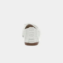 Womens White Bow Knitted Effect Ballerina*Lilley Hot