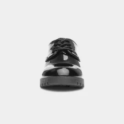 Dawn Girls Black Patent Lace Up Shoe*Little Diva New