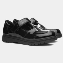 Kendall Girls Black Patent T-Bar Shoe*Little Diva Clearance