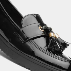 Tia Girls Black Patent Tassel Loafer*Little Diva Discount