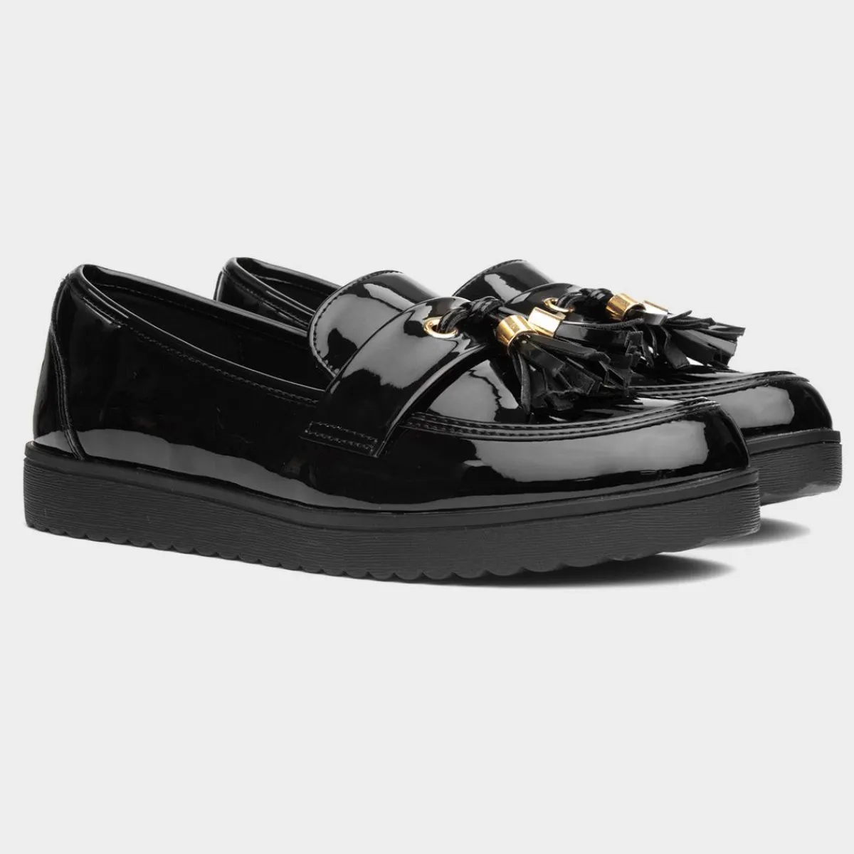 Tia Girls Black Patent Tassel Loafer*Little Diva Discount