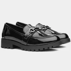 Valentina Jnr Girls Black Loafer*Little Diva New