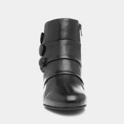 Prancer Womens Black Leather Heeled Boot*Lotus Outlet