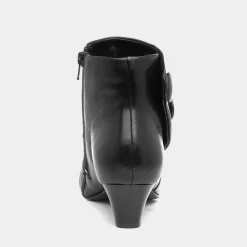 Prancer Womens Black Leather Heeled Boot*Lotus Outlet