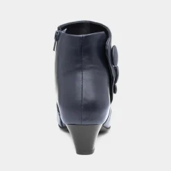 Prancer Womens Navy Leather Ankle Boot*Lotus New