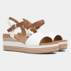 Britt Womens White Wedge Sandal*Lunar Online