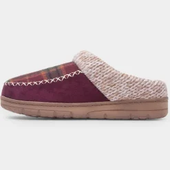 Emblaze Womens Red Tartan Mule Slipper*Lunar Clearance