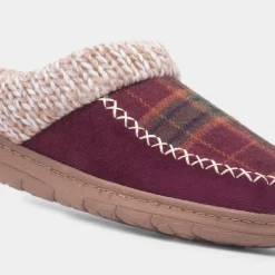Emblaze Womens Red Tartan Mule Slipper*Lunar Clearance