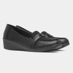 Esther Womens Black Wedge Casual Shoe*Lunar Best