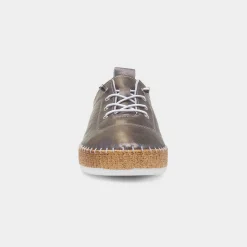 Evie Womens Pewter Casual Leather Shoe*Lunar Clearance
