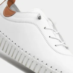 Flamborough Womens White Leather Shoe*Lunar Discount