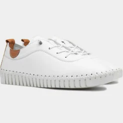 Flamborough Womens White Leather Shoe*Lunar Discount