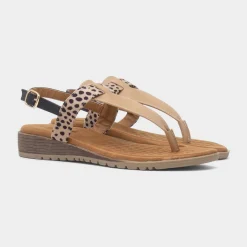 Gina Womens Beige Toe Post Sandal*Lunar New