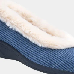 Glynis Womens Navy Wedge Slipper*Lunar Fashion