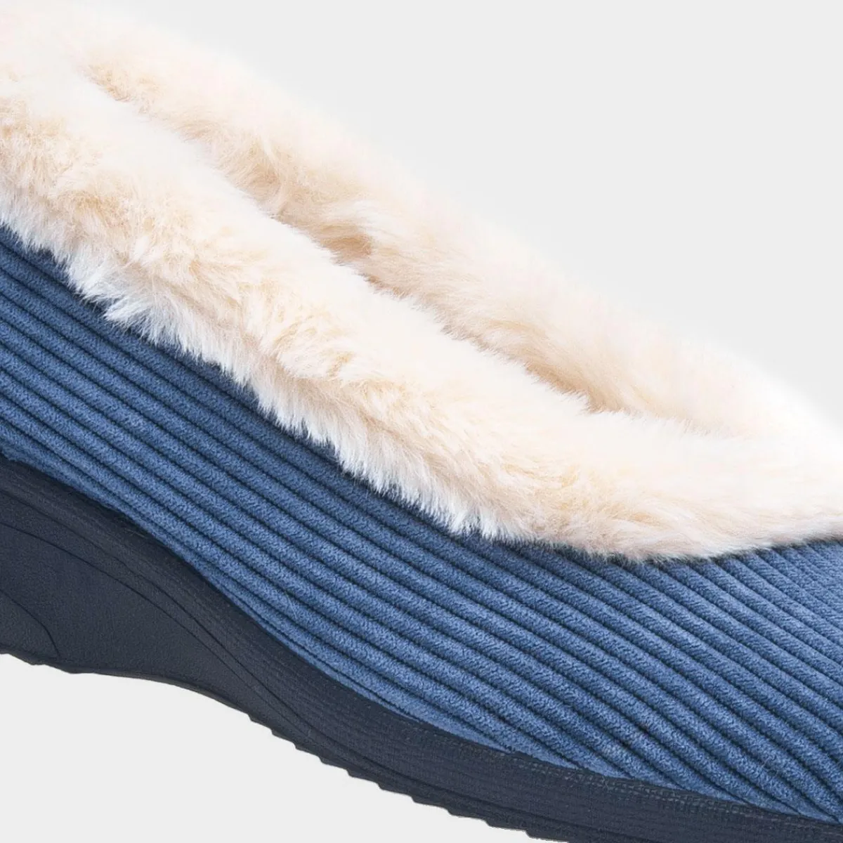 Glynis Womens Navy Wedge Slipper*Lunar Fashion