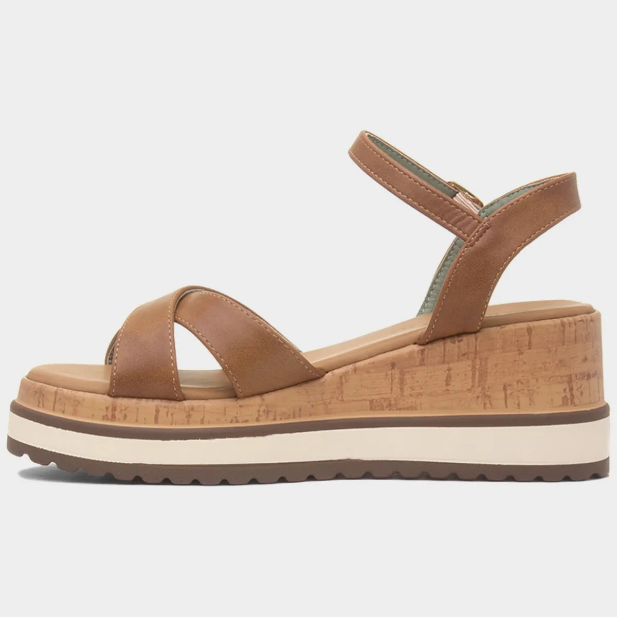 Libby Womens Tan Wedge Sandal*Lunar Fashion