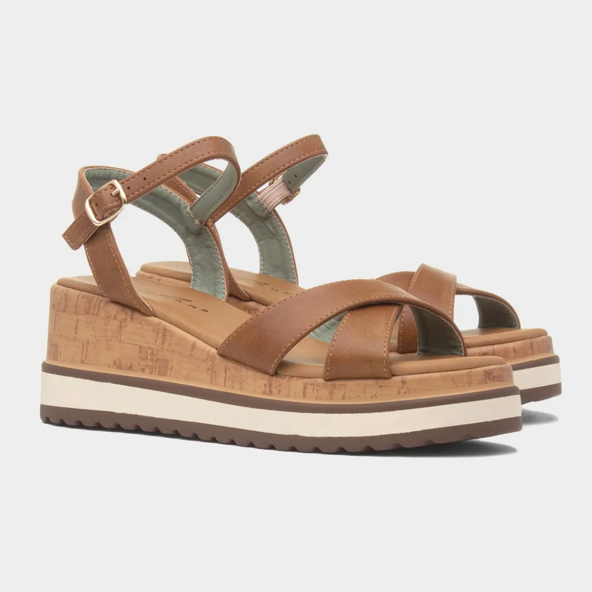 Libby Womens Tan Wedge Sandal*Lunar Fashion