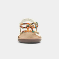 Mariella Womens White Beaded Sandal*Lunar Hot