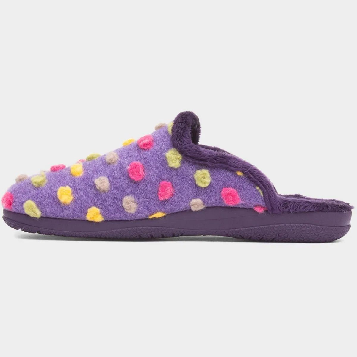 Montreal Womens Purple Polka Dot Slipper*Lunar Fashion