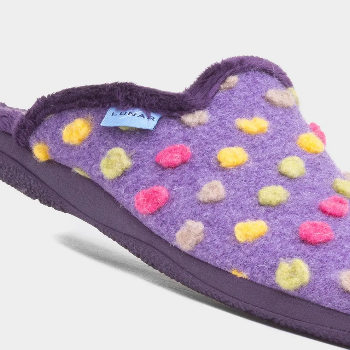Montreal Womens Purple Polka Dot Slipper*Lunar Fashion