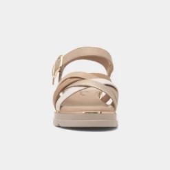 Ohio Womens Beige Wedge Sandal*Lunar Fashion