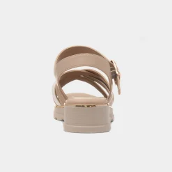 Ohio Womens Beige Wedge Sandal*Lunar Fashion