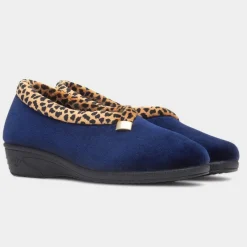 Paloma Womens Navy Wedge Slipper*Lunar Best