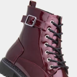 Parlour Womens Burgundy Patent Lace Up Boot*Lunar New