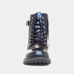 Parlour Womens Navy Patent Lace Up Boot*Lunar Clearance